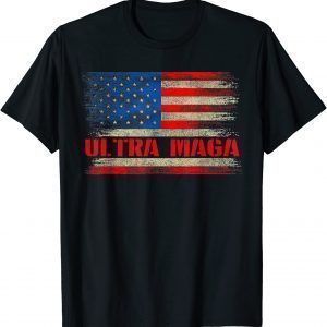 Ultra Maga Great MAGA King Pro Trump American Flag Vintage T-Shirt