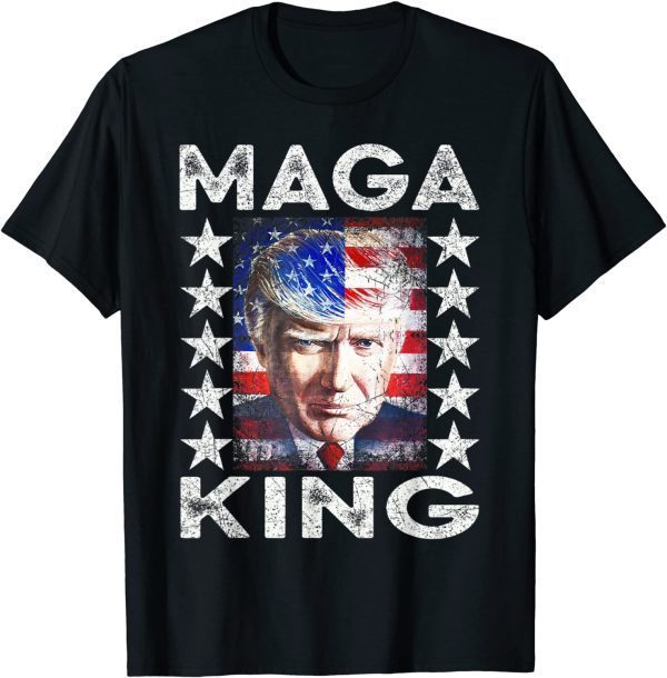 Ultra Maga King Trump Vintage American US Flag Anti Biden Classic Shirt