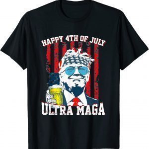 Ultra Maga Proud Pro Trump Happy 4th Of July American Flag Classic Shirt
