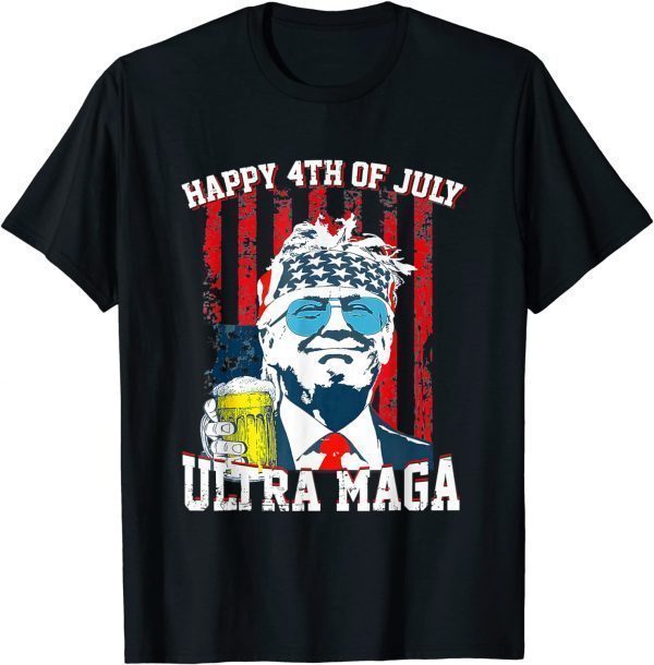 Ultra Maga Proud Pro Trump Happy 4th Of July American Flag Classic Shirt
