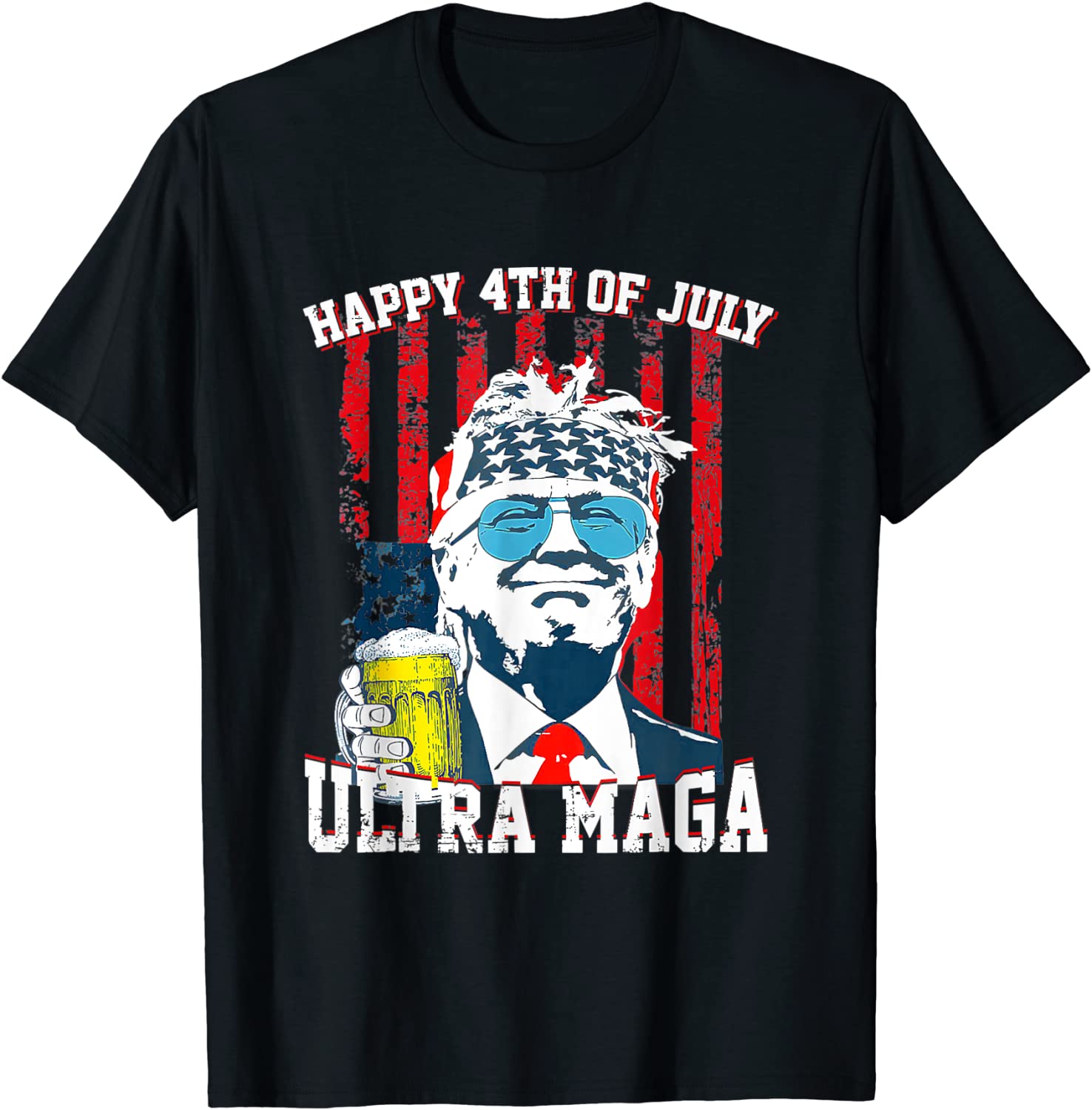 Ultra Maga Proud Pro Trump Happy 4th Of July American Flag Classic ...