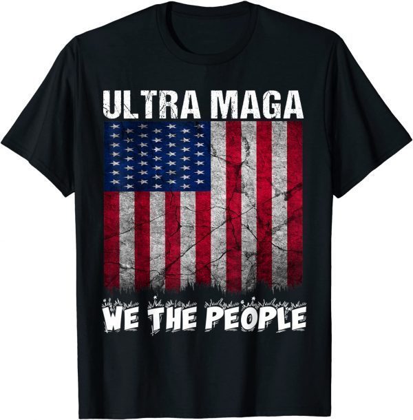 Ultra Maga Retro Vintage American Flag cool Ultra Maga 2022 T-Shirt