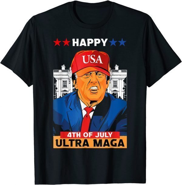 Ultra Maga Trump, Happy 4th of July American Flag Classic Shirt