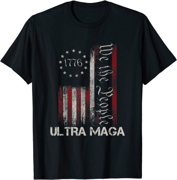 Ultra Maga Vintage American Flag Ultra-Maga US Flag 2022 Shirt
