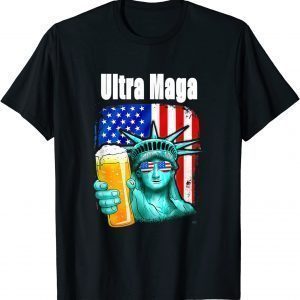 Ultra Maga conservative patriotic flag red white blue 2022 T-Shirt