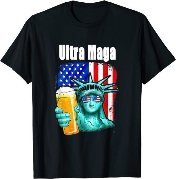 Ultra Maga conservative patriotic flag red white blue 2022 T-Shirt