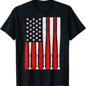 Vintage American Flag Baseball Dad 4th of July 2022 Shirt