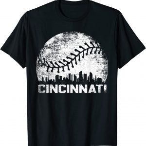 Vintage Cincinnati Baseball Ohio Skyline 2022 Shirt