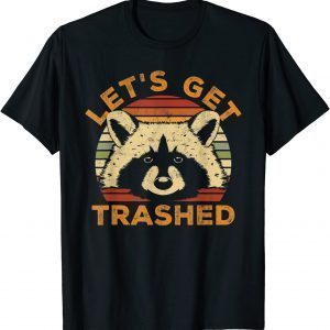 Vintage Let's Get Trashed Raccoon Lovers Retro Sunset Classic T-Shirt