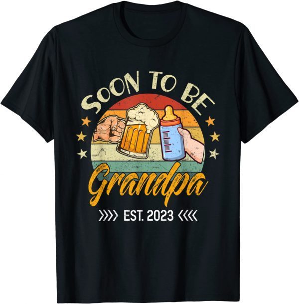 Vintage Soon to be Grandpa Est.2023 T-Shirt