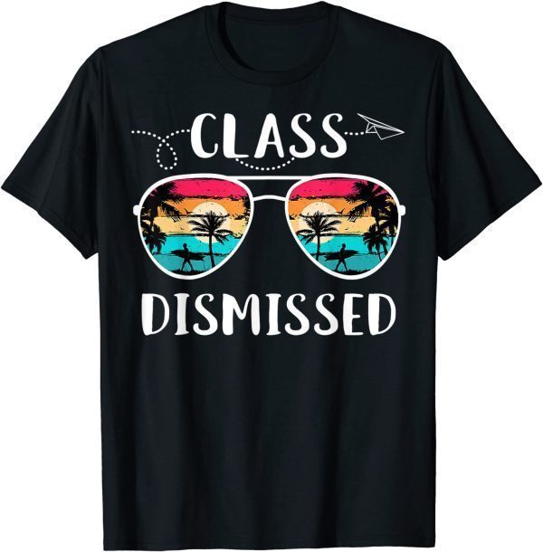 Vintage Teacher Class DIsmissed Sunglasses sunset Surfing 2022 Shirt