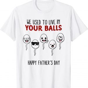 We Used To Live In Your Balls Happy Father's Day 2022 Shirt