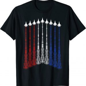 4th Of July Fighter Jet Airplane Red White Blue In The Sky 2022 Shirt