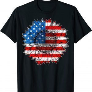4th of July American Flag Sunflower Patriotic Classic Shirt