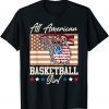 All American Basketball Girl 4th Of July Red White Blue Flag 2022 Shirt