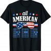 All American Dad Guitarist 4th Of July 2022 US Flag T-Shirt