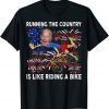 American Flag Biden Bike Bicycle Running Fireworks T-Shirt