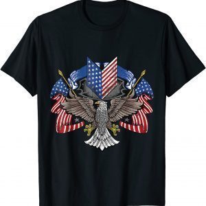American Flag Shield 4th Of July USA Eagle Patriotic T-Shirt