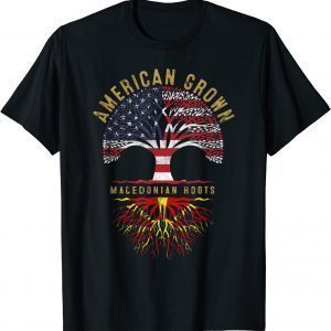 American Grown Macedonian Roots Tree Flag Family Heritage 2022 Shirt