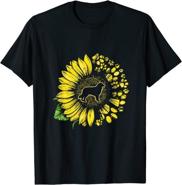 Australian Shepherd Sunflower With Paws Aussie Dog Lover Classic Shirt