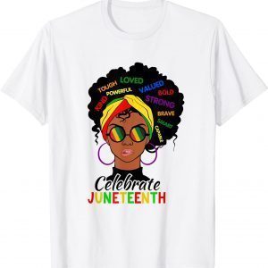 Awesome Messy Bun Juneteenth Celebrate 1865 June 19th Classic Shirt