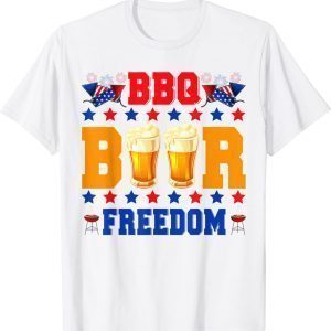 BBQ Beer Freedom American Flag Patriotic 4th Of July 2022 Shirt