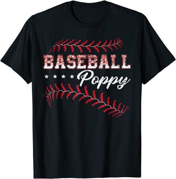 Baseball Poppy Baseball Player Sports Fathers Day 2022 Shirt