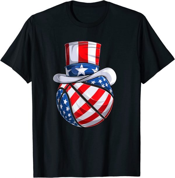 Basketball Uncle Sam Hat 4th of July US Flag 2022 Shirt