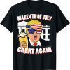 Beer Drinking Trump Make 4th of July Great Again, Ultra Maga T-Shirt