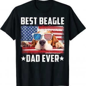 Best Beagle Dad Ever Dog Lover American Flag 2022 Shirt
