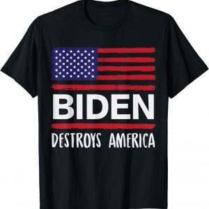 Biden Destroys America Anti Joe Biden USA flag Classic ShirtBiden Destroys America Anti Joe Biden USA flag Classic Shirt