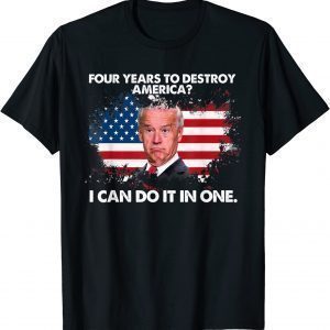 Biden Destroys America vintage US flag anti-Biden T-Shirt