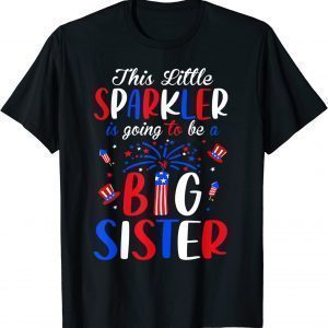 Big Sister Sparkler 4th of July Pregnancy Announcement Classic Shirt