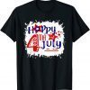 Bleached Happy 4th Of July Fireworks Patriotic American Classic Shirt
