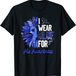 Blue leopard Sunflower I wear blue for Als Awareness 2022 Shirt
