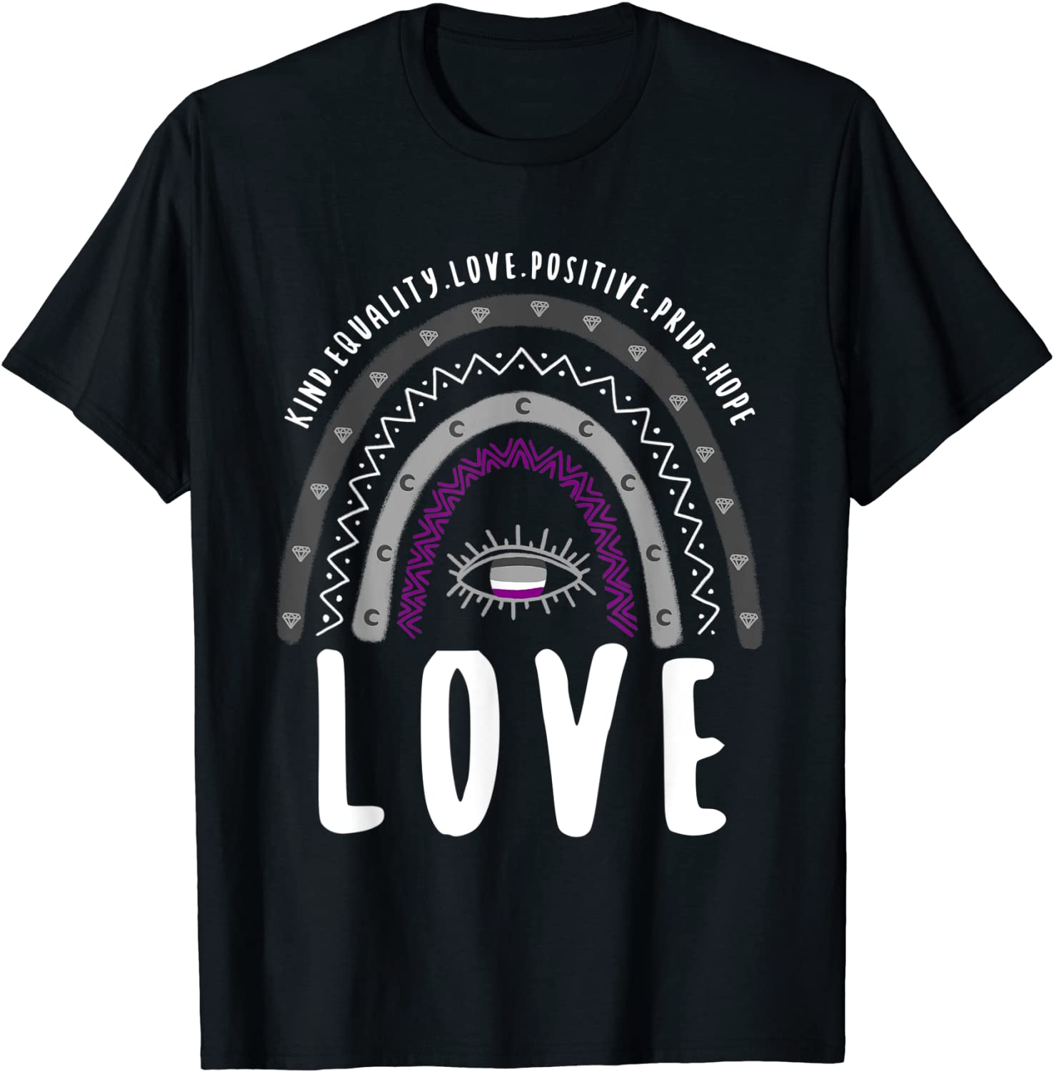 Boho Rainbow Love Ace Pride 2022 T-Shirt