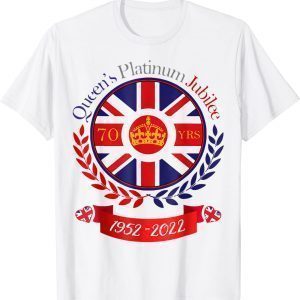 British Queen Monarchy Platinum Jubilee Union Jack Flag T-Shirt