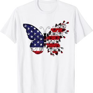 Butterfly 4th Of July American Flag Patriotic 2022 Shirt