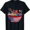 Cats Ramen Anime American Flag USA 4th Of July Fourth 2022 Shirt