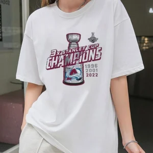 Colorado Avalanche 3X NHL Stanley Cup Champions 2022 Shirt
