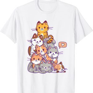 Cute Kawaii Cat Kitty Meowtain Cats Pile Chibi 2022 Shirt