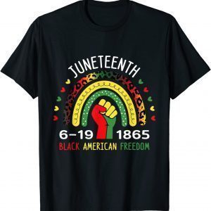 Cute Rainbow Leopard Juneteenth Freedom Day 1865 Classic Shirt