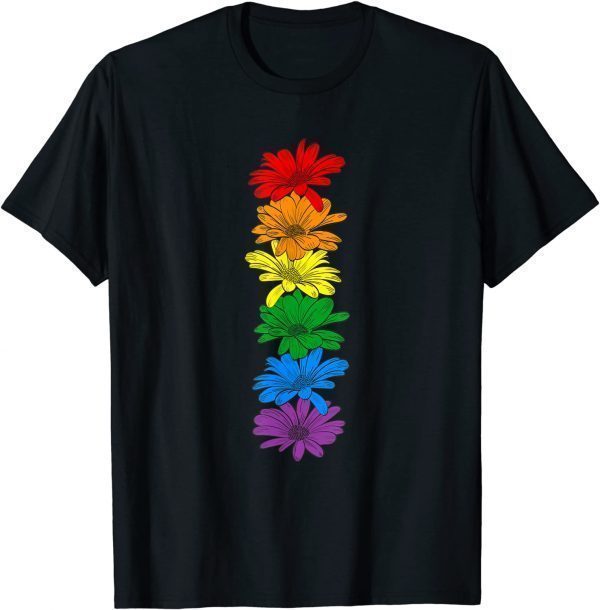 Cute Rainbow Sunflower LGBT Gay Lesbian Pride Supporter 2022 Shirt