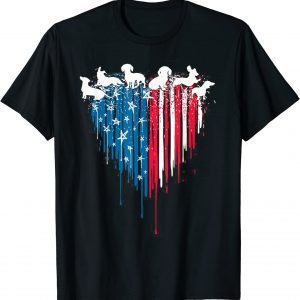 Dachshund Dog American Flag 4th Of July Patriotic Dog Lover 2022 Shirt