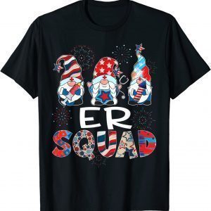 ER Squad Gnomes USA Flag 4th Of July Pride Nurse Stethoscope Classic Shirt