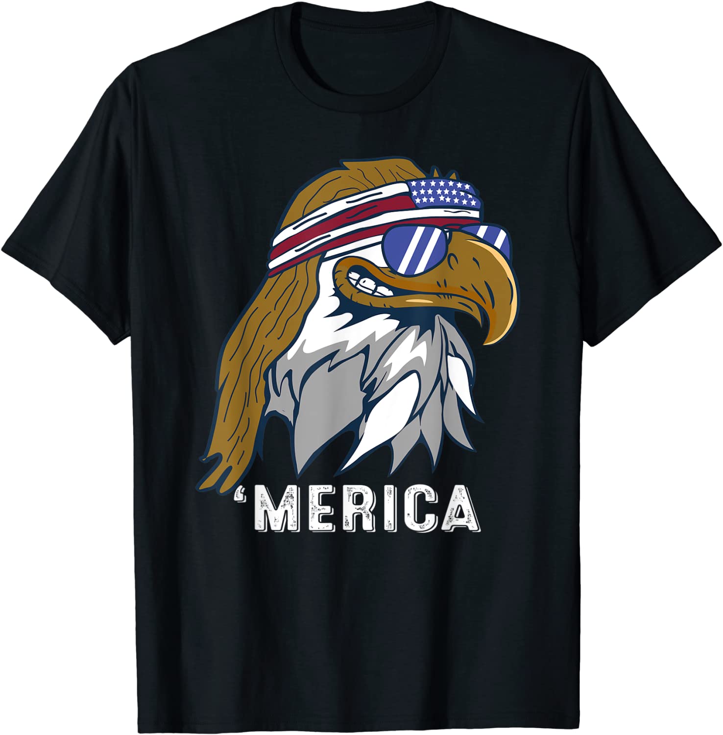 Eagle Mullet 4th Of July USA American Flag Merica Patriotic Tee Shirt