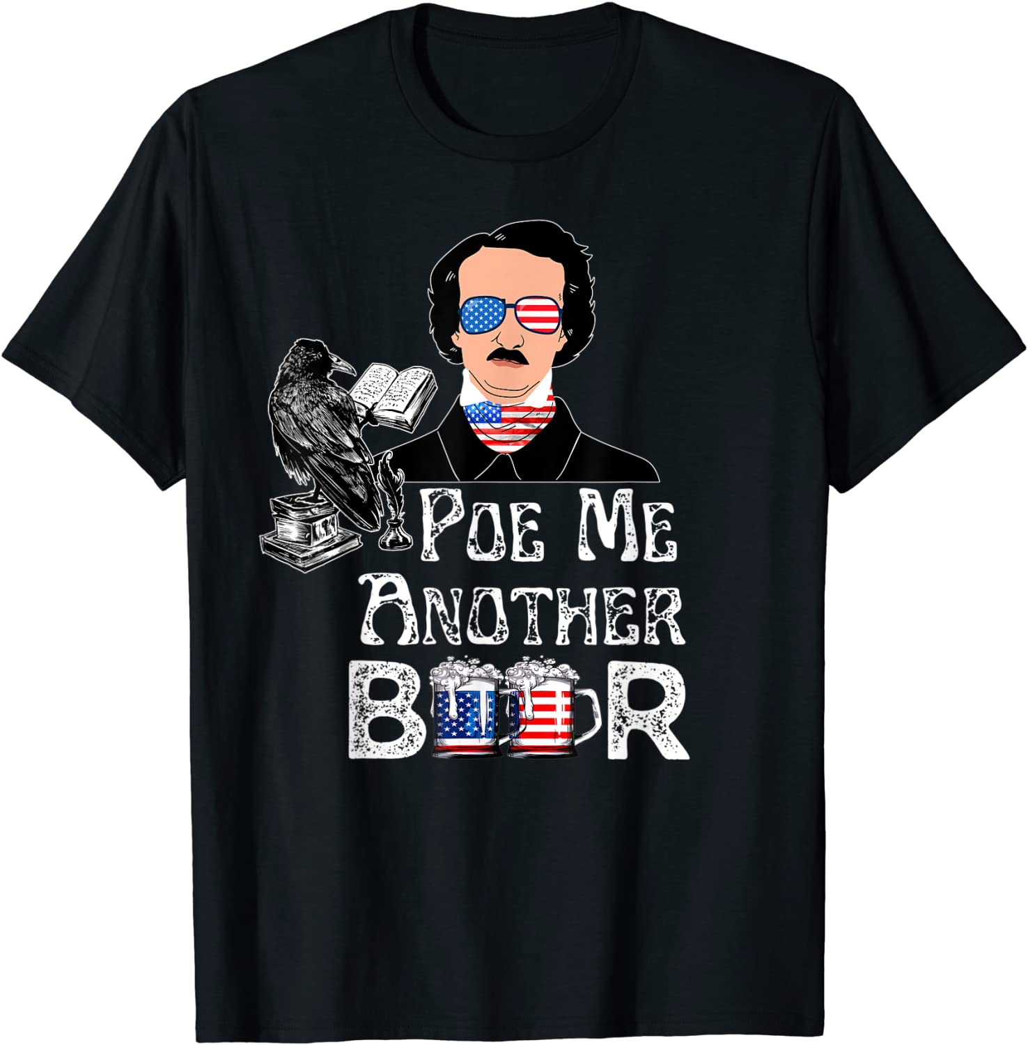 Edgar Allan Poe Literary Gothic Lovers Poe Me A Beer Classic Shirt