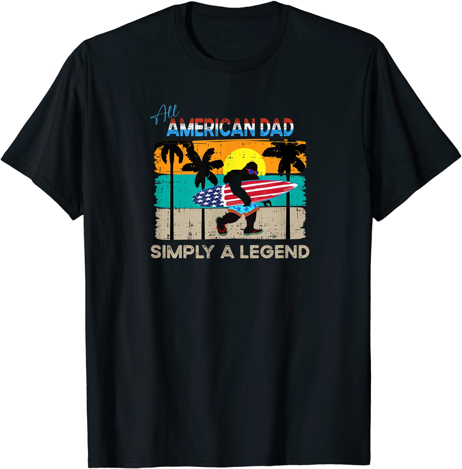 Fathers Day and 4th of July, All American Dad - Surfer 2022 Shirt