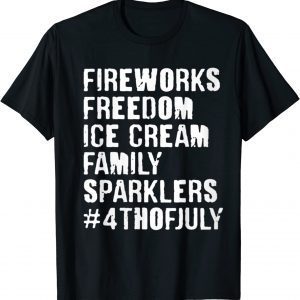 Fireworks Freedom Ice Cream Family Sparklers 4th of July Classic Shirt