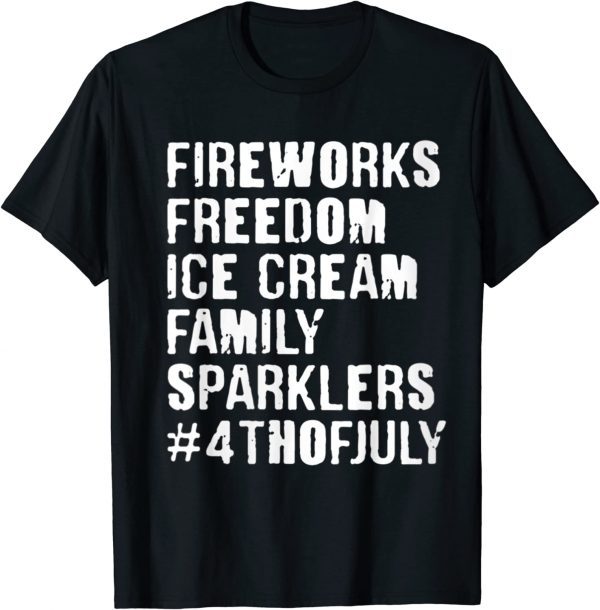 Fireworks Freedom Ice Cream Family Sparklers 4th of July Classic Shirt